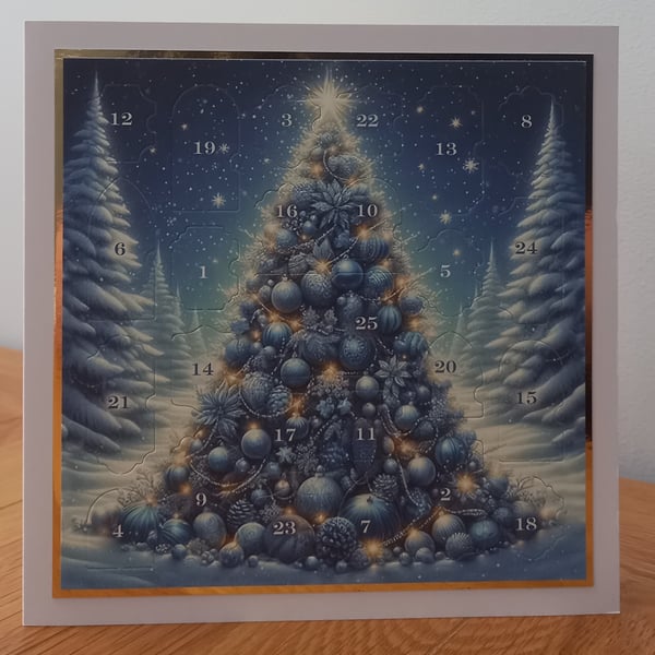 Advent Calendar Style Christmas Card - Christmas Tree