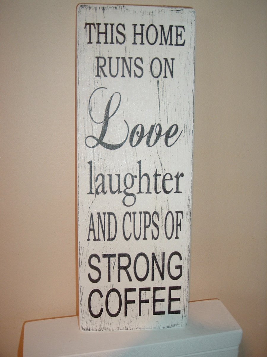 Shabby chic distressed Coffee sign plaque