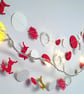 Nordic Paper Garland in Red,Gold and White,Christmas Decoration - Image 1