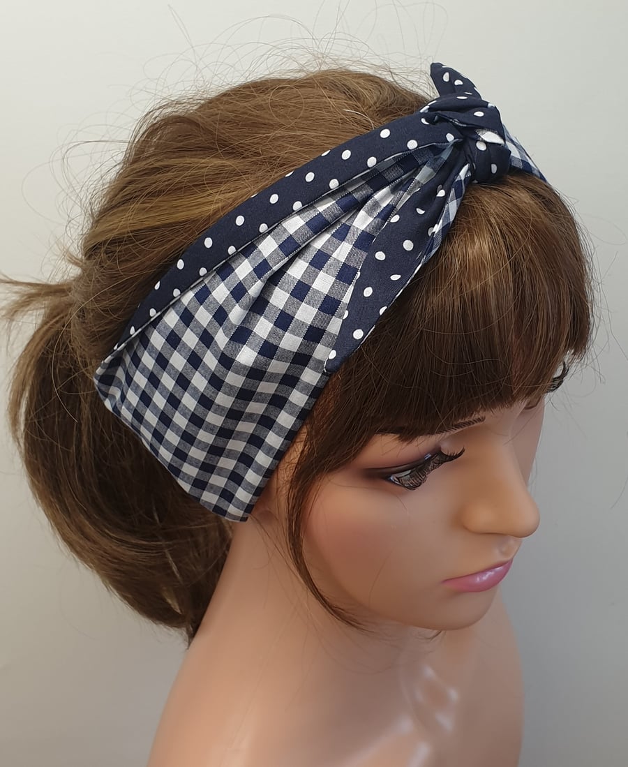 Self tie women pin up headband