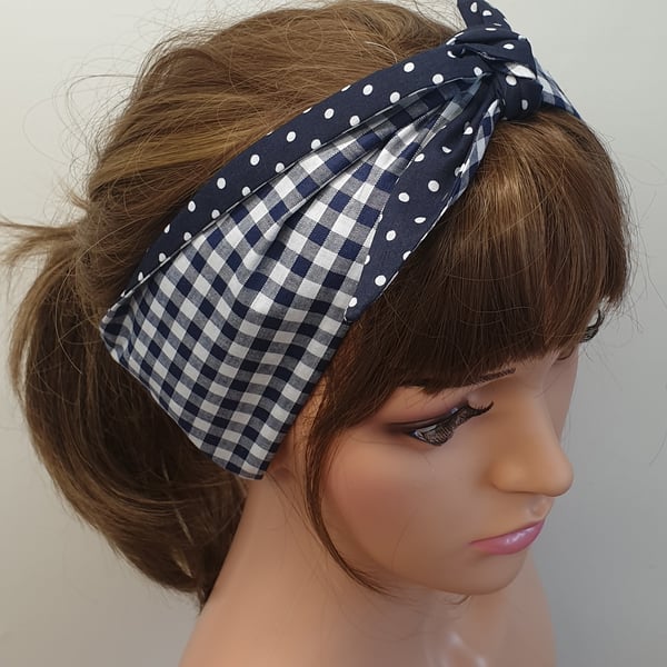 Self tie women pin up headband
