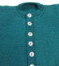 Hand knitted sea green  baby boy girl cardigan  0 - 3 months round neck - Image 3
