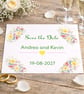 Floral Save the Date Cards with Handmade Envelopes  Wedding Stationery