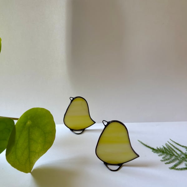 Canary yellow stained glass chick, easter gift, easter decoration 