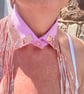 Rose Gold & Pastel Pink Detachable  Collar Upcycled Festival Neckcessory - Image 4