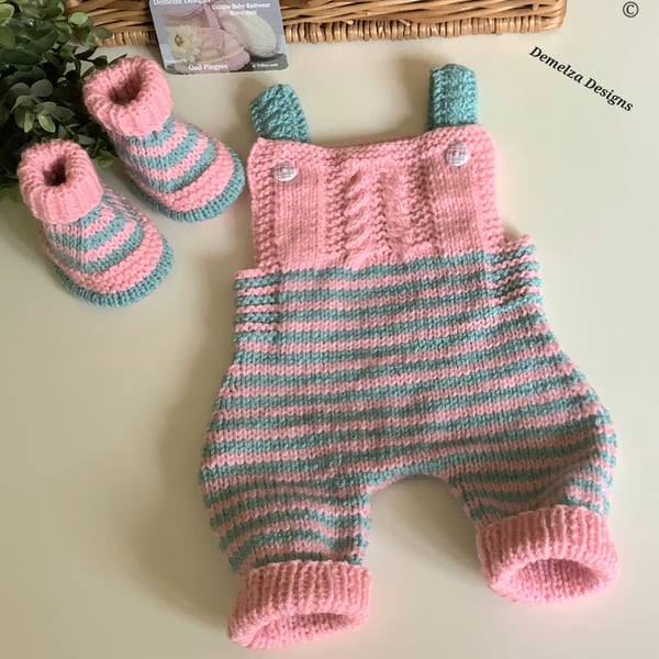 Baby Girl's s Designer Stripey Rompers & Matching Booties Set 0-3 months size