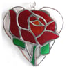 Red Rose Heart Suncatcher Stained Glass 022