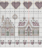 211 Cross Stitch Christmas Gingerbread houses Sampler - Scandinavian style - Image 3