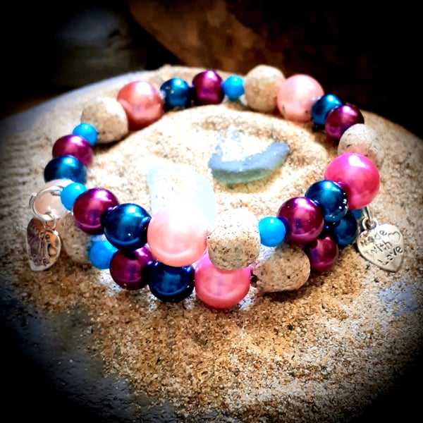Watergate Bay beach  sand bead bracelet