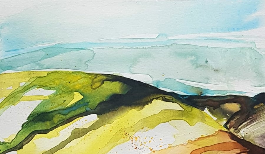 Over the Hills- original watercolour