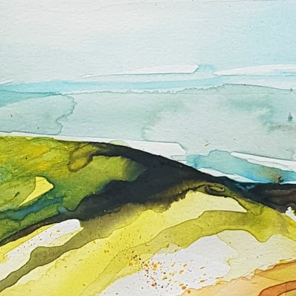 Over the Hills- original watercolour