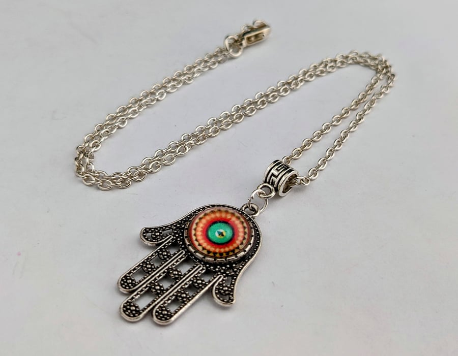 Multicolor Hamsa Hand Necklace Multicolor Hamsa Hand Necklace