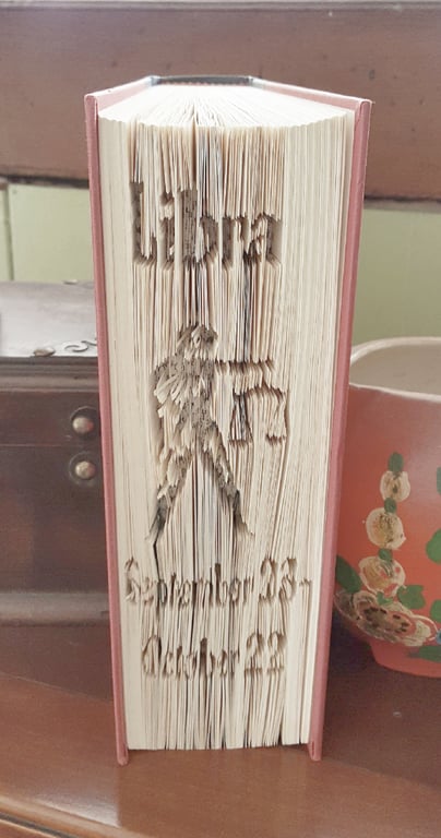 LIBRA, Zodiac Sign Cut & Fold Book folding Pattern - EMAILED PDF PATTERN