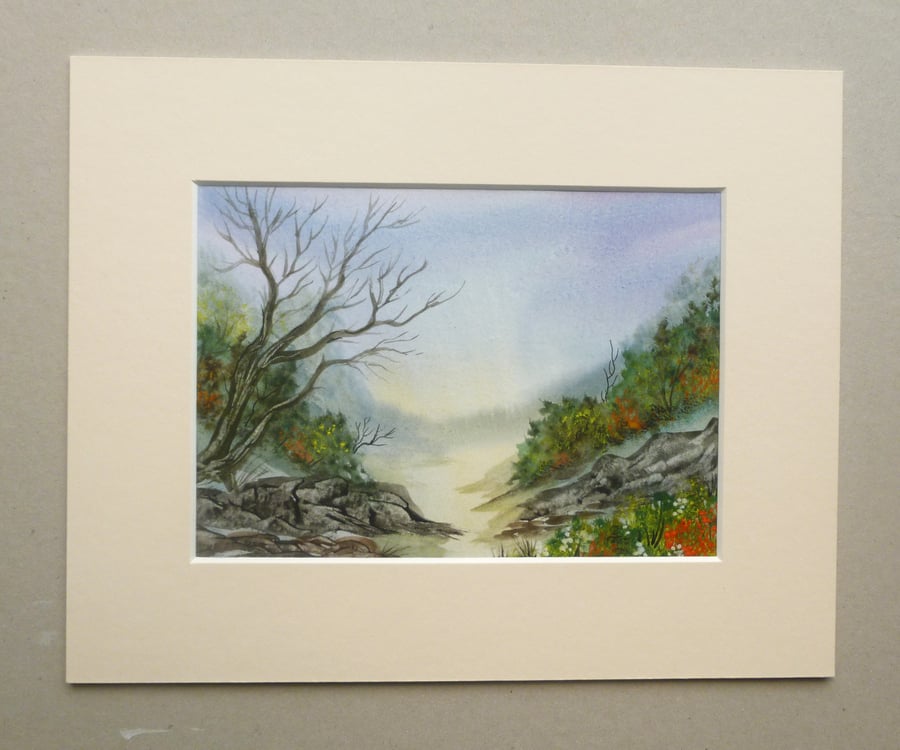 hand painted original art watercolour landscape ( ref F A13 A1 )