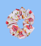 White Cotton Watercolour Flower Print Scrunchie - Image 2