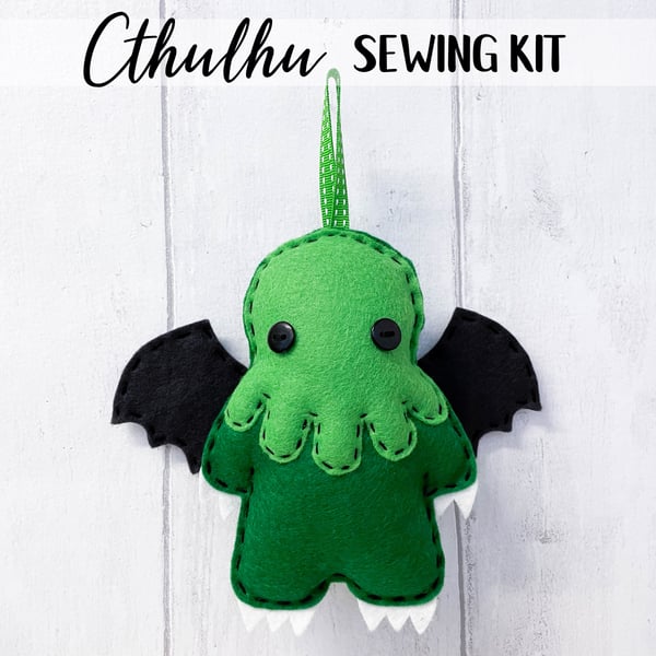 Cthulhu Felt Sewing Kit - Includes everything you need - HP Lovecraft