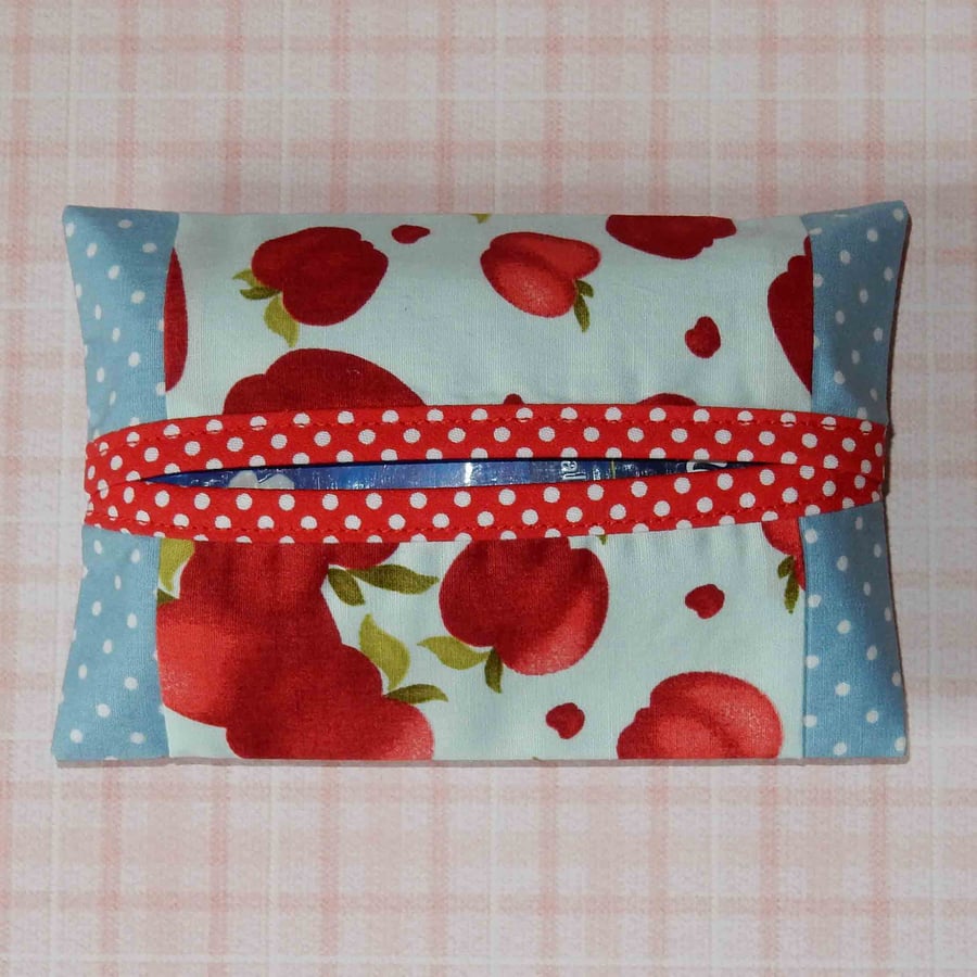 Pocket tissue holder - Teacher apple