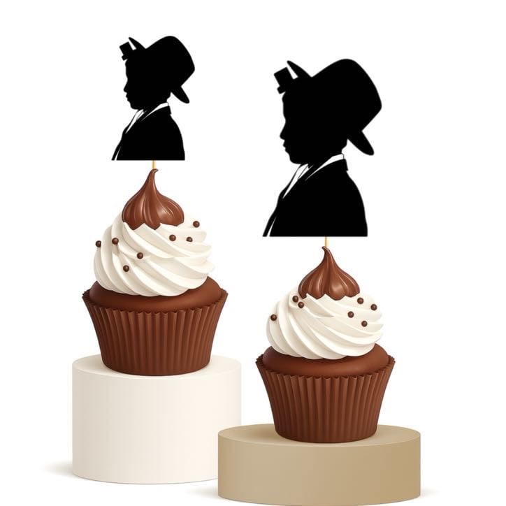 Bar Mitzvah Cupcake Toppers 15pk Jewish Silhouette Celebration Decor