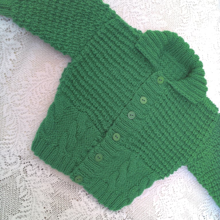 Knitted Cable and Fisherman's Rib Jacket for Babies & Children up to 7, Jacket