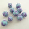 HALF PRICE purple flower polymer clay beads
