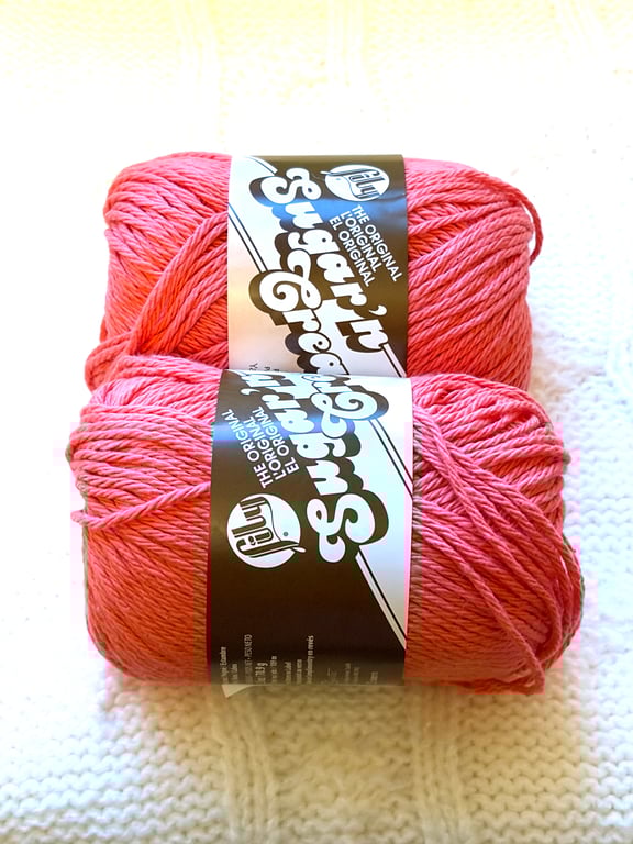 2 balls x 70.9g Lily Sugar 'n Cream The Original Yarn - Tangerine 100%Cotton