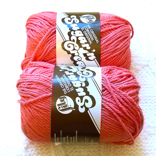 2 balls x 70.9g Lily Sugar 'n Cream The Original Yarn - Tangerine 100%Cotton