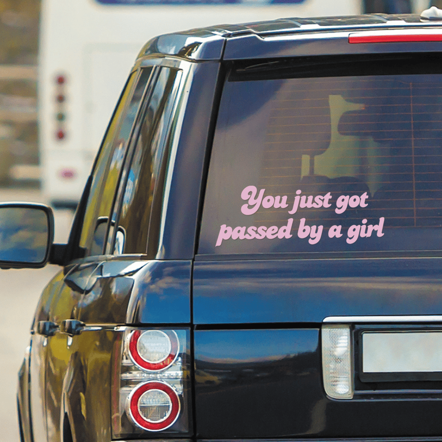 Passed By A Girl - Retro: Girly Car Sticker Accessory Bumper Decal