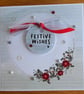 Festive Wishes Christmas Card - Wreath With Poinsettias - Red and Eau de Nil - Image 7