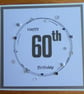 60th Birthday Card - Grey and Silver Wreath Design