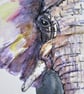 Elephant Portrait Painting. Original Watercolour - Image 3