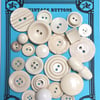 24 Vintage Cream Buttons