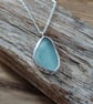 Sea glass necklace set in silver , bezel set  - Image 4