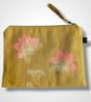 Yellow Linen Lotus Flower Zip-Up Pouch - Image 4