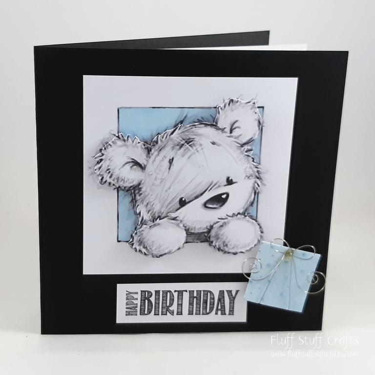 James the bear handmade birthday card