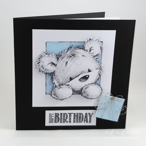 James the bear handmade birthday card