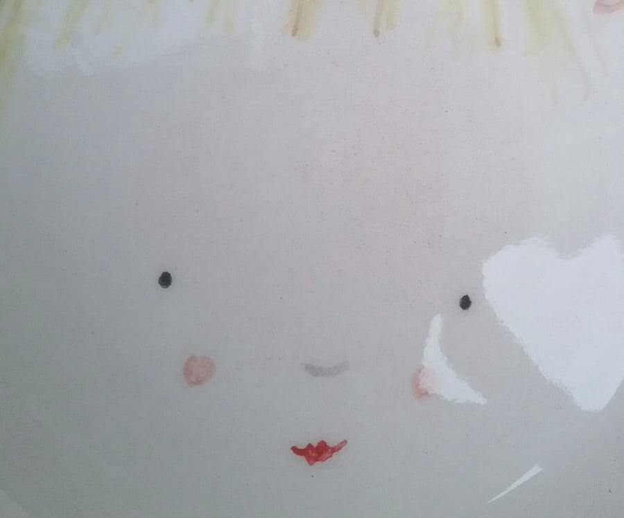 CUSTOM ORDER FOR CLAIRE Ceramic pottery hand-thrown girl plate.
