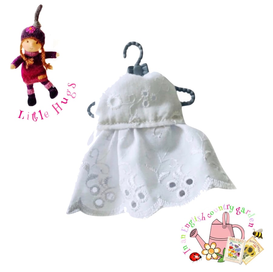 White Broderie Anglais Dress to fit the Little Hugs dolls and Baby Daisy