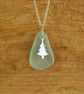 Christmas tree beach glass pendant - Image 1