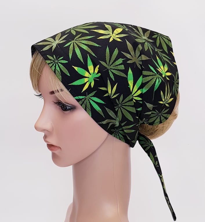 Cotton head covering for women self tie wide head scarf chefs head wear  