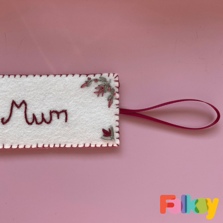 Ivory Floral ‘Mum’ Bookmark 