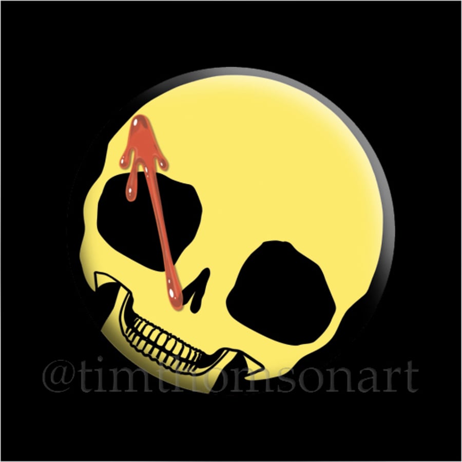 "The Watchmen Smiley Badge" but my Pullip Doll Skull, as a 25mm Button Pin Badge