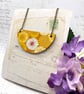Yellow and white Chrysanthemum statement necklace Japanese inspired - Image 5