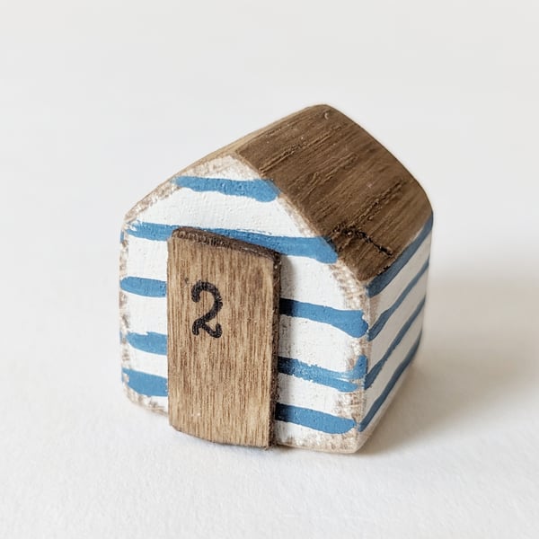 Teeny Hand Painted Wooden Beach Hut