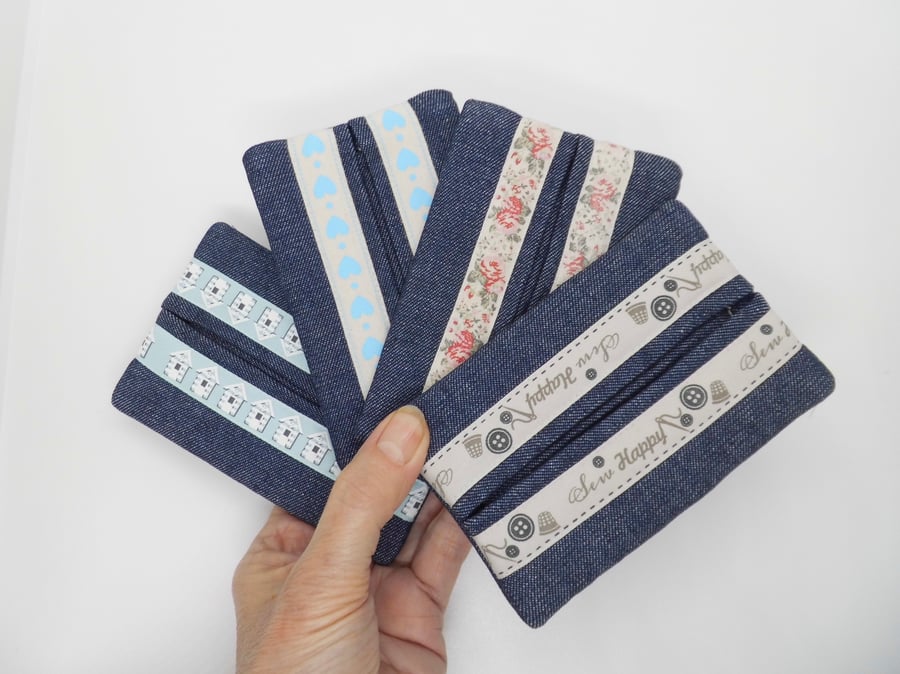 Tissue holders pack of 4 in denim 