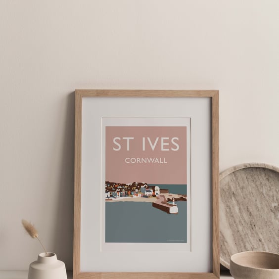 St Ives, Cornwall Giclee Travel Print beach seascape (unframed)
