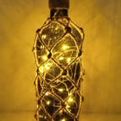 Braided Green Glass Wine Bottle Lamp