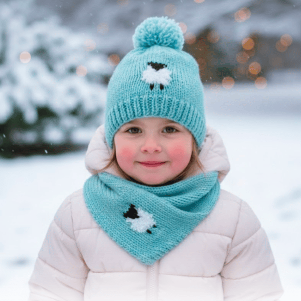 Knitting Pattern - Chunky Sheep Hat and Scarf (digital pattern)