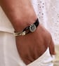 Women's Leather Bracelet, Wrap Boho Bracelet, Silver Plated Clasp