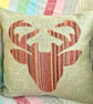 Tweed Appliqué Stag Scatter Cushion with Pad, Sage 46x46cm