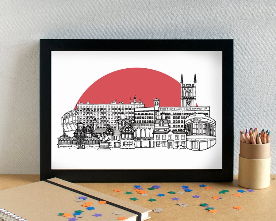 Wolverhampton Skyline Art Print